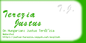 terezia justus business card